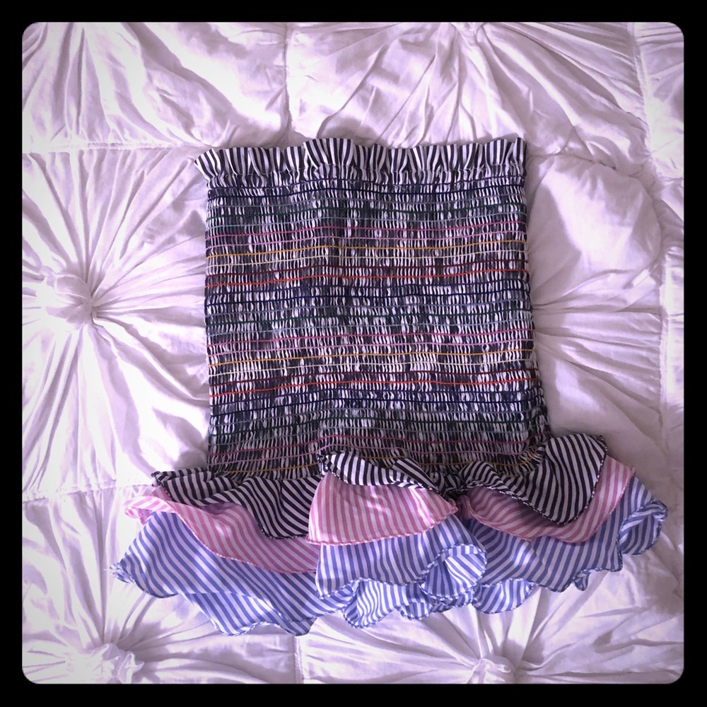 Multi Color Ruffle Flare Skirt - Picture 2 of 4